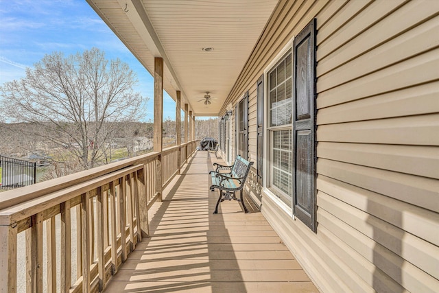 deck featuring a porch