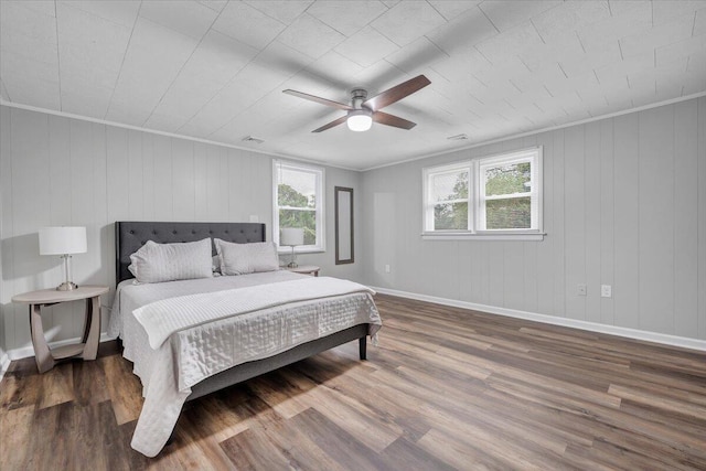 39 Daisy Hill Ln, Rocky Mount, VA 24151 - bedroom with crown molding, wood finished floors, baseboards, and ceiling fan
