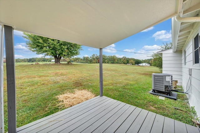 39 Daisy Hill Ln, Rocky Mount, VA 24151 - view of yard with central air condition unit and a wooden deck