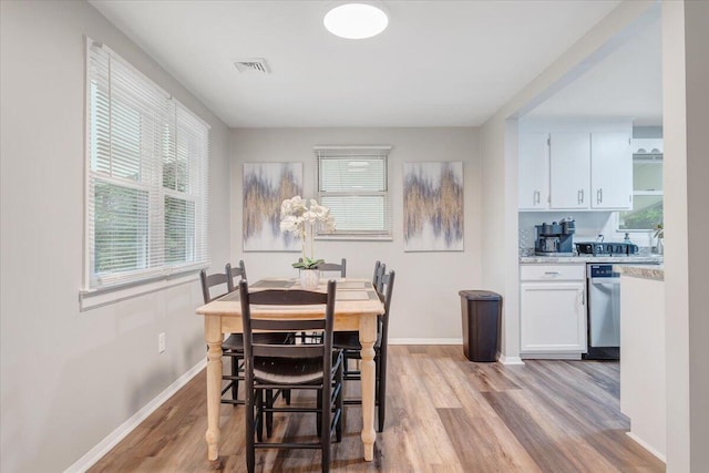 39 Daisy Hill Ln, Rocky Mount, VA 24151 - dining room featuring visible vents, light wood-style flooring, and baseboards