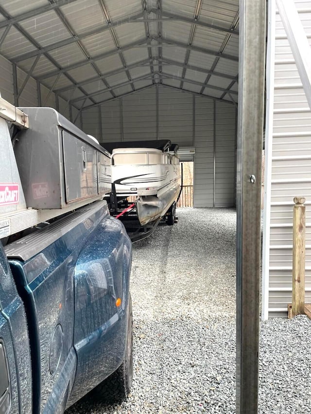 garage featuring metal wall