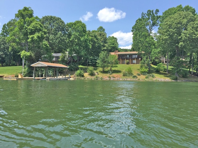 view of water feature featuring a dock