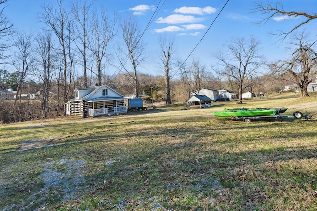 view of yard with a carport