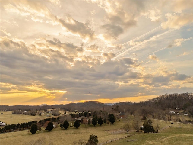 view of mountain feature featuring a rural view