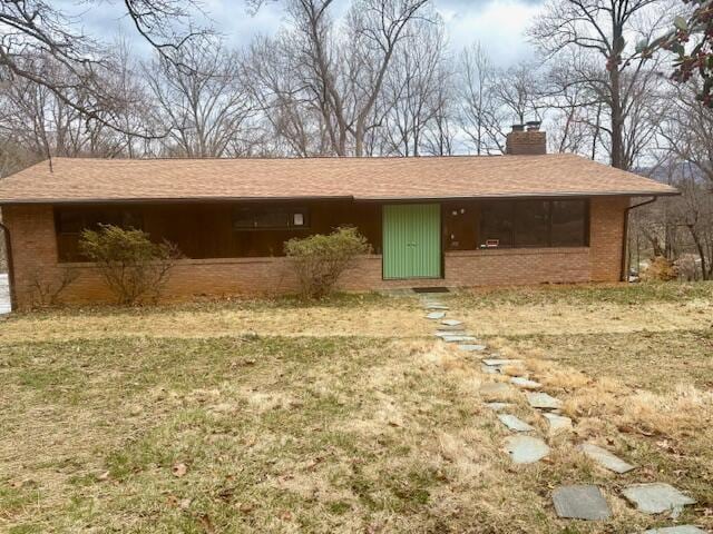 182 Dogwood Ln, Troutville, VA 24175 - view of front of house with brick siding, a chimney, and a shingled roof