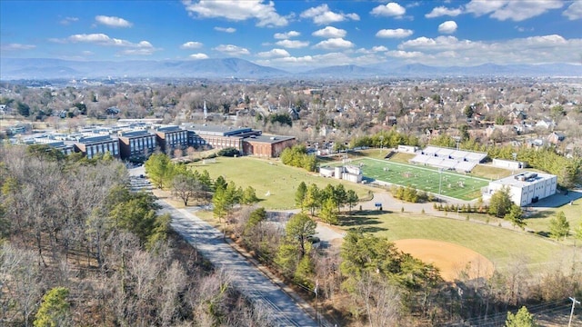 aerial view with a mountain view