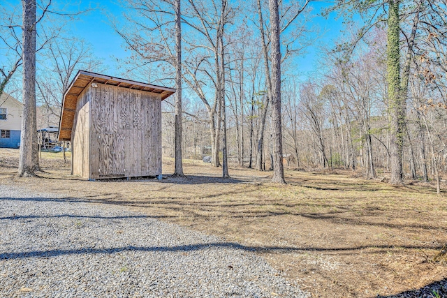 view of shed