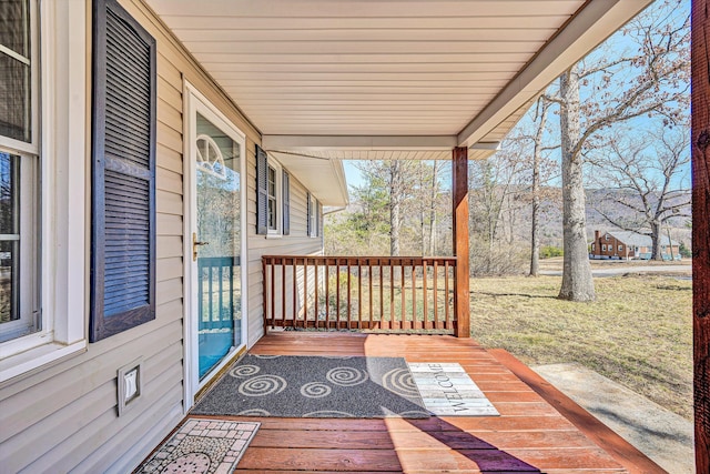 deck with a porch