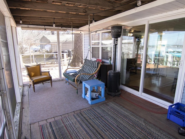 view of unfurnished sunroom