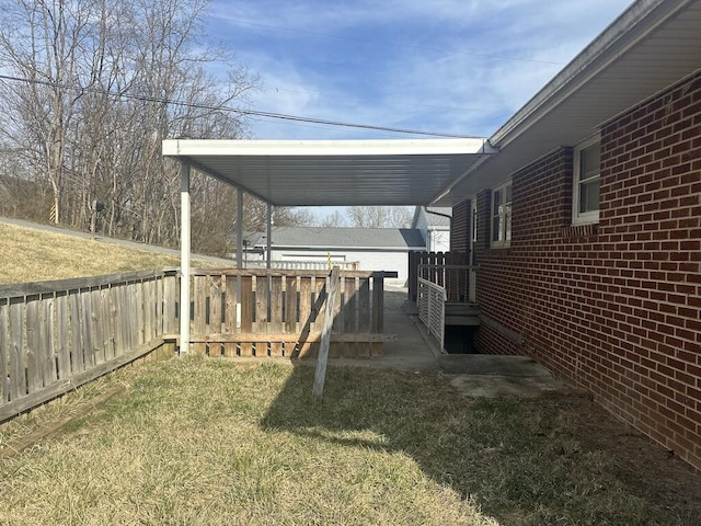 view of yard with fence