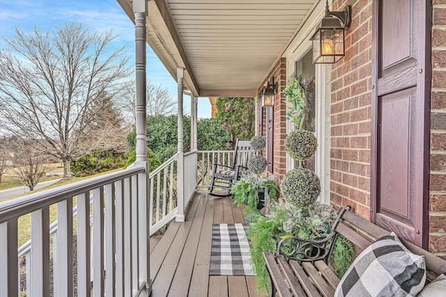 deck with covered porch