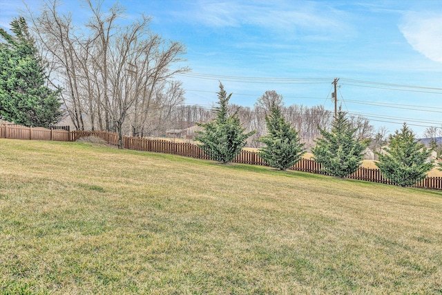 view of yard featuring fence