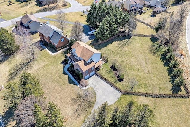 aerial view featuring a residential view