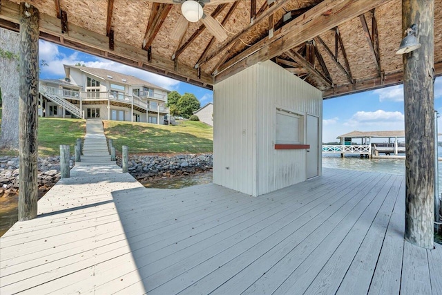 view of dock area