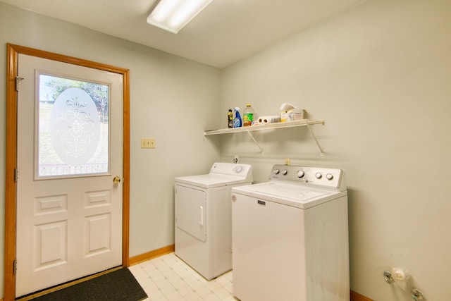 195 Showalter Rd NW, Willis, VA 24380 - laundry room with independent washer and dryer and light flooring