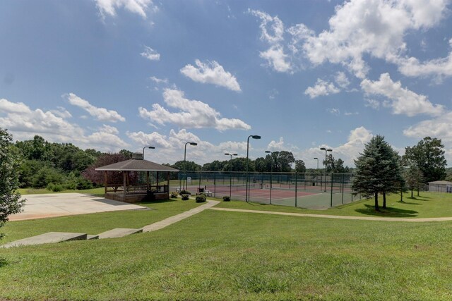 1075 Golf View Ct, Huddleston, VA 24104 - view of tennis court featuring a gazebo
