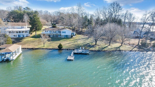 water view with a dock