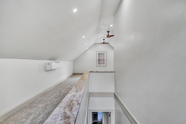 2619 Carolina Ave SW, Roanoke, VA 24014 - bonus room with lofted ceiling, carpet flooring, baseboards, a ceiling fan, and recessed lighting