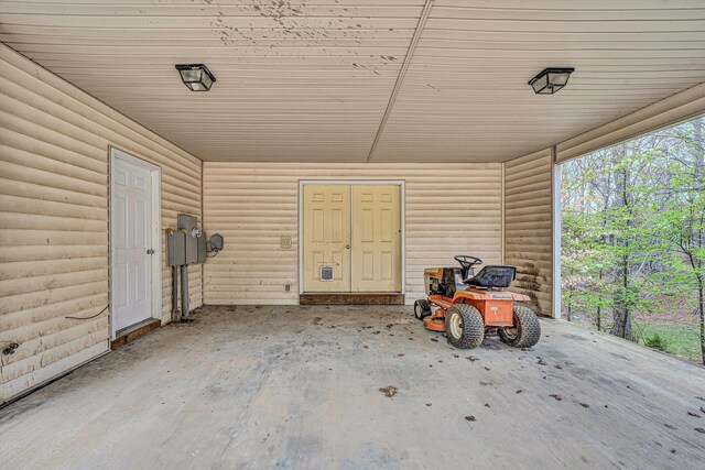 view of patio with a carport