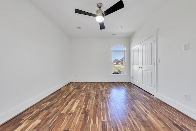 7425 Willow Leaf Cir, Roanoke, VA 24018 - empty room with wood finished floors, baseboards, and ceiling fan