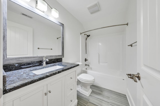 7425 Willow Leaf Cir, Roanoke, VA 24018 - bathroom with toilet, vanity, and tub / shower combination