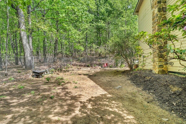 view of yard with fence