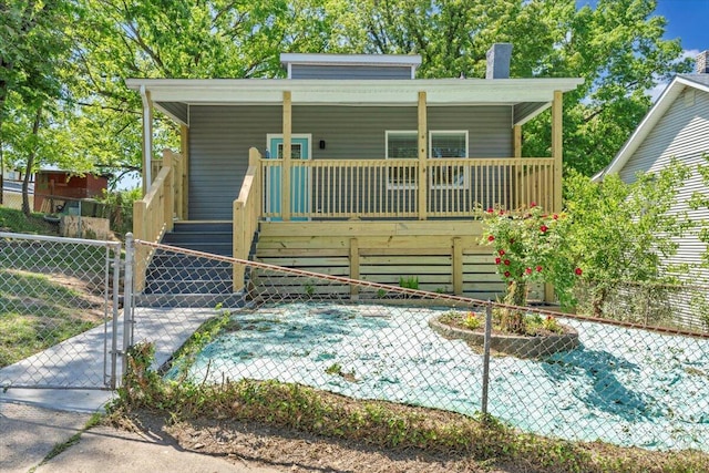 1113 17th St SE, Roanoke, VA 24013 - exterior space featuring stairs, a gate, fence, and covered porch
