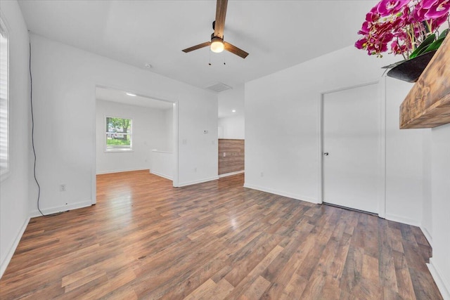 1113 17th St SE, Roanoke, VA 24013 - interior space featuring baseboards, ceiling fan, and wood finished floors