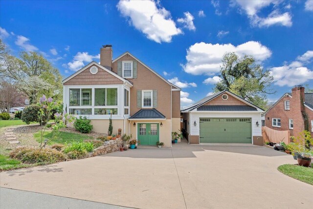 721 Mount Vernon Ave, Salem, VA 24153 - view of front of house featuring concrete driveway and a chimney