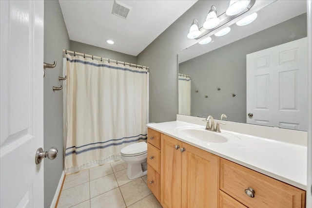 20 Ohara Dr, Daleville, VA 24083 - full bath with visible vents, baseboards, toilet, vanity, and tile patterned floors