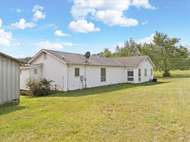 rear view of house with a lawn