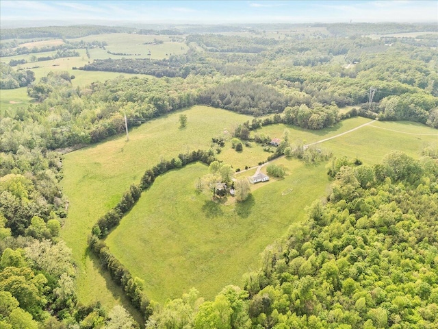 bird's eye view featuring a rural view