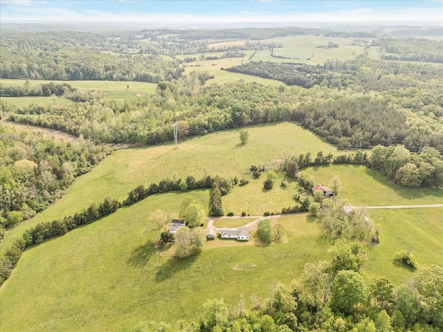 bird's eye view with a rural view