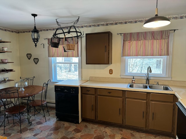1615 Dolly Ann Dr, Covington, VA 24426 - kitchen with a sink, healthy amount of natural light, stone finish floors, and dishwasher