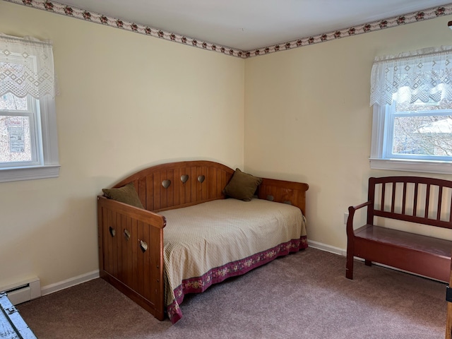 1615 Dolly Ann Dr, Covington, VA 24426 - carpeted bedroom with multiple windows, baseboard heating, and baseboards