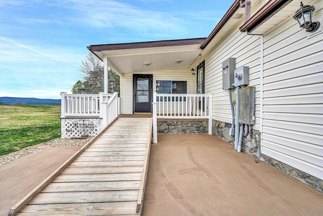 10131 Sontag Rd, Martinsville, VA 24112 - view of patio / terrace with a porch and a mountain view