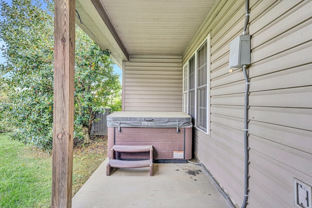 6815 Cee St, Roanoke, VA 24019 - view of patio featuring cooling unit and a hot tub