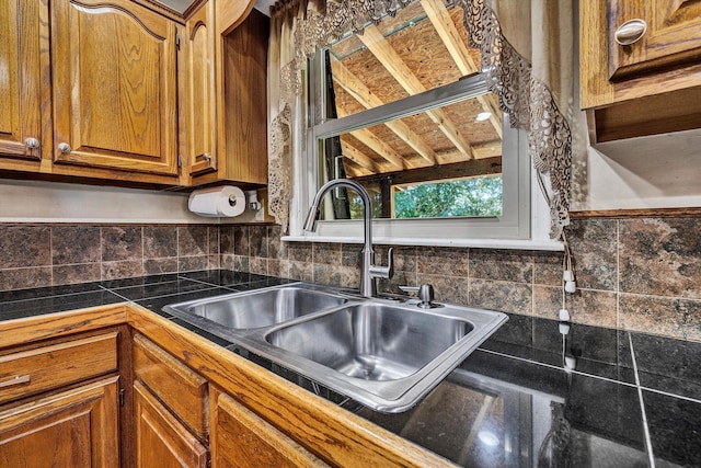 113 Lake Park Dr, Union Hall, VA 24176 - kitchen with a sink and brown cabinets