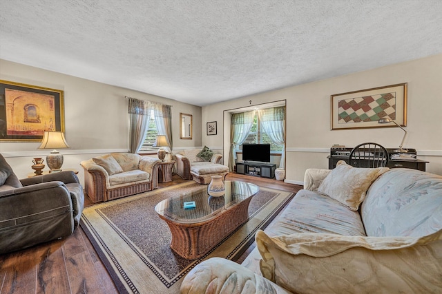 113 Lake Park Dr, Union Hall, VA 24176 - living room featuring a textured ceiling and wood finished floors