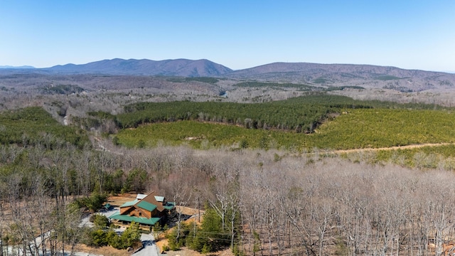 mountain view featuring a view of trees
