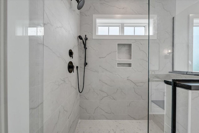 1050 Westerham Ct, Huddleston, VA 24104 - bathroom with a marble finish shower