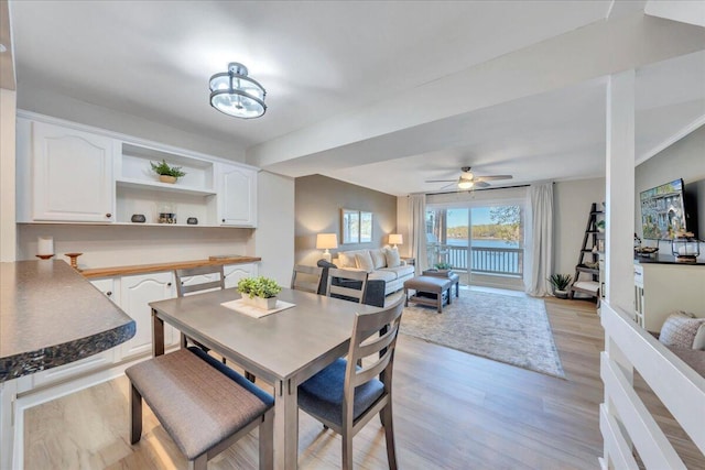 1791 Windlass Rd, Moneta, VA 24121 - dining space featuring ceiling fan and light wood-style floors