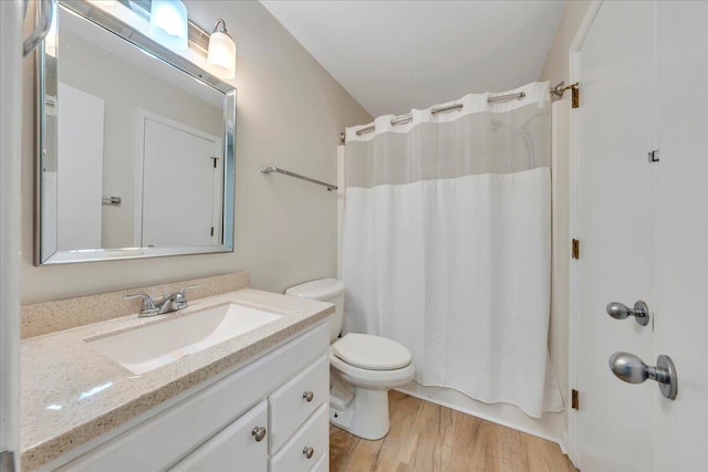 1791 Windlass Rd, Moneta, VA 24121 - full bathroom featuring wood finished floors, shower / bath combination with curtain, toilet, and vanity
