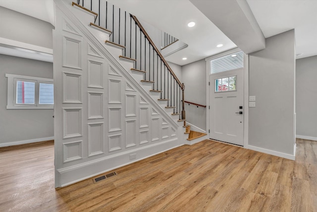 535 Day Ave SW, Roanoke, VA 24016 - foyer with visible vents, light wood-type flooring, and baseboards