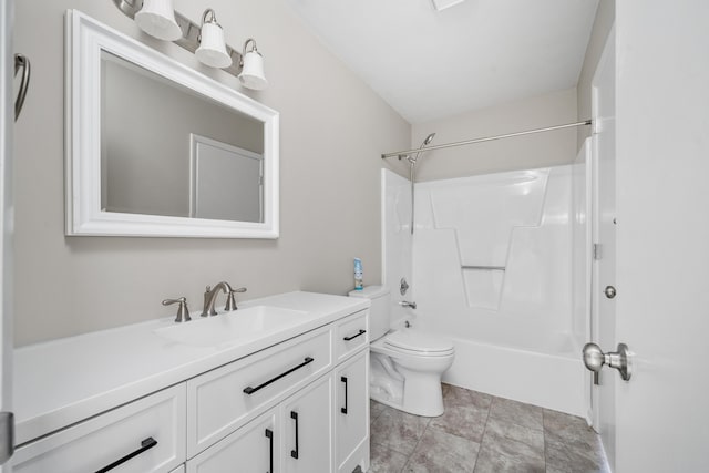 7222 Woods Crossing Dr, Roanoke, VA 24018 - bathroom featuring toilet, vanity, and bathing tub / shower combination