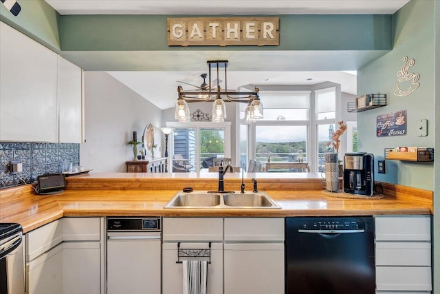114 Waterside Cir Unit B-6, Moneta, VA 24121 - kitchen featuring dishwasher, a sink, white cabinetry, and tasteful backsplash