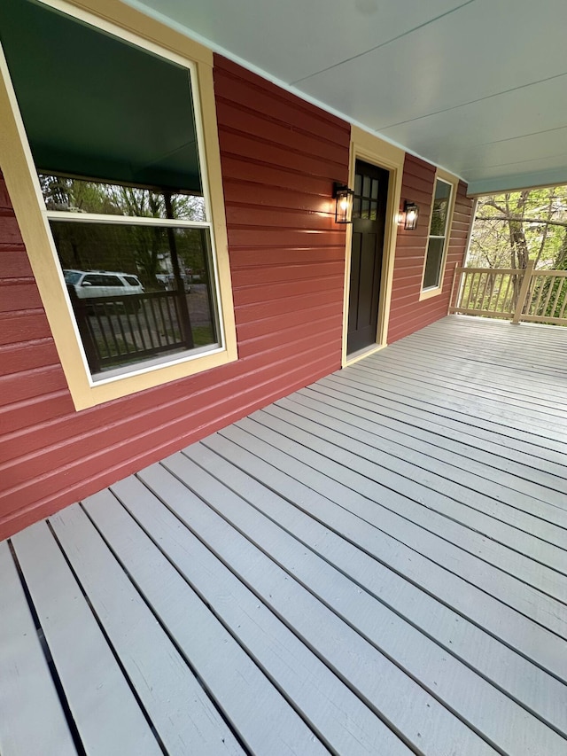 deck featuring a porch