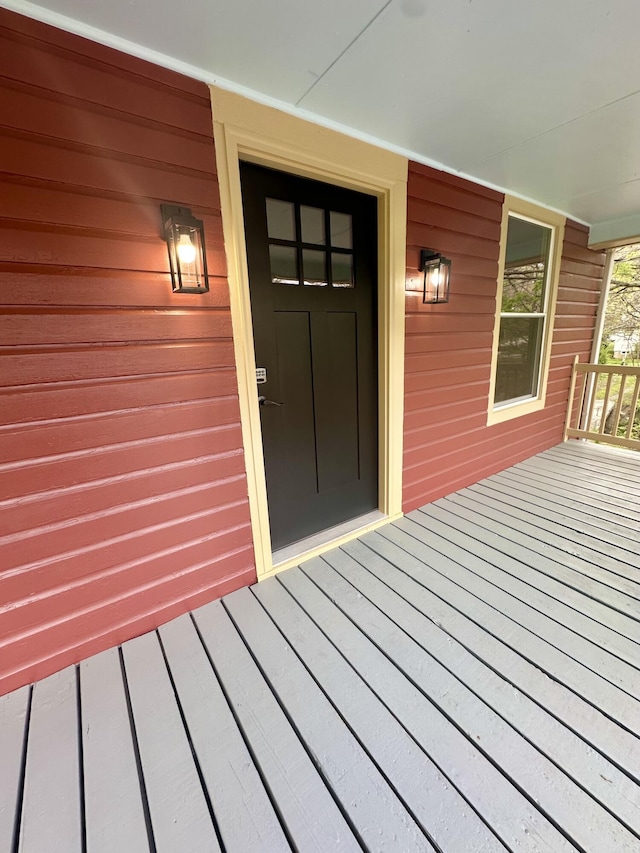 deck with a porch