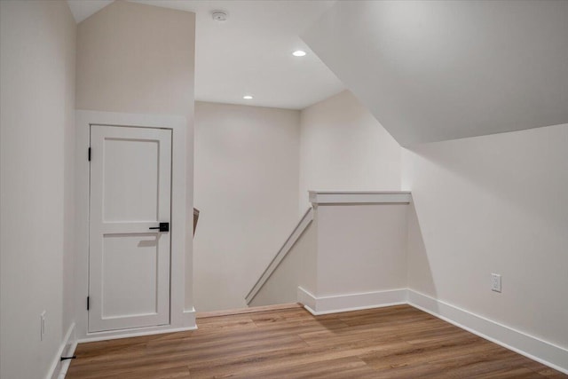 120 Pointe O Woods Dr, Huddleston, VA 24104 - bonus room with wood finished floors, baseboards, recessed lighting, and lofted ceiling