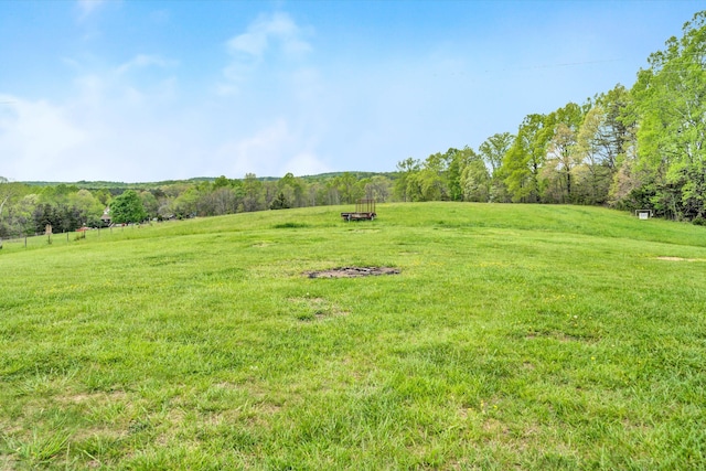 view of yard featuring a rural view